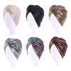 Women African Headwraps Pre-Tied Bonnet Knot Beanie Cap Elastic Bandanas Pleated Muslim Turbans Hat Chemo Covers Cap