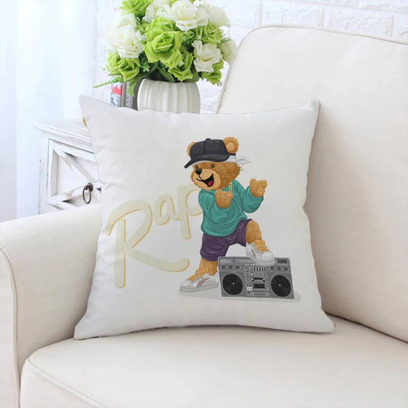 45x45cm sofa decorative cushion cover fashionable bear pillow cover bed decorative pillowcase customized gift chair backrest