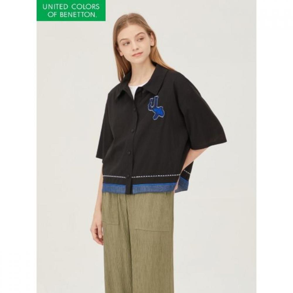 

Блузка Benetton из смесового льна Andy Babla9531 BK/42