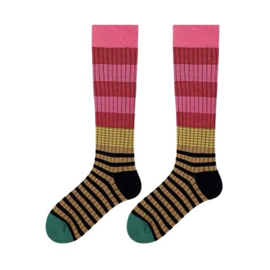 

Полосатые гольфы до колена женские ретро цветные гольфы до колена эластичные дышащие повседневные носки для катания на роликах, бега, спорта, повседневной носки