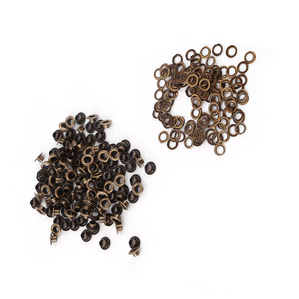 100pcs Metal Eyelets Small Grommets with Washers for Leather Craft DIY Sewing