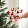 Festival Candy Cane Branch Christmas Pick, Red White Green Plush Stem, Festive Decor for Vase Filler, Wreath, Xmas Tree Decoration Filler