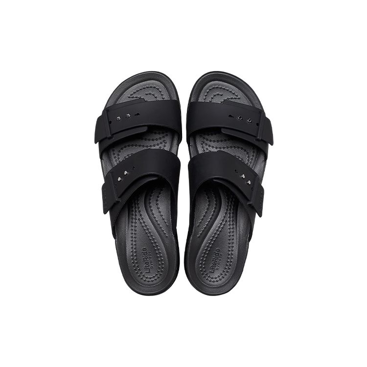 Crocs Brooklyn Low Heel Casual Rubber Sole Anti-Skid Slide Sandals Women Sandals Black 207431-001