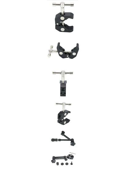 11" and 7" Magic Arm Universal Mount with Large Crab Claw Clip and Hot Shoe Car Mount