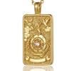 YILUOCD Zirconia Tarot Card Necklace Classic Tarot Queen Lover Magician Moon Wealth Amulet Stainless Steel Jewelry