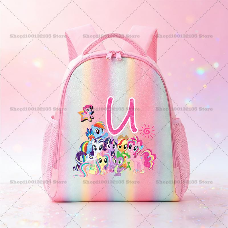 My Little Pony Schoolbag Kawaii Anime Pattern Pink Backpack Primary School Kindergarten Cartoon Shiny Bookbag Stationery Gifts Kid Friendly