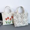 Damen Canvas Tasche Handtasche Bento Tasche Literarisch Niedlich Mommy Bag Für Unterwegs Handtasche