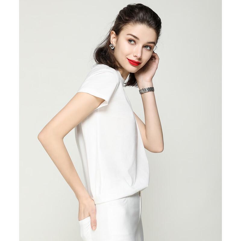 Bailuyu Women's Cotton Letter Print Short Sleeve T-Shirt