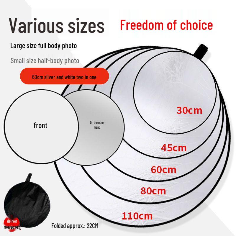 Large Foldable Reflector for Streaming, Photography, Travel & Camping