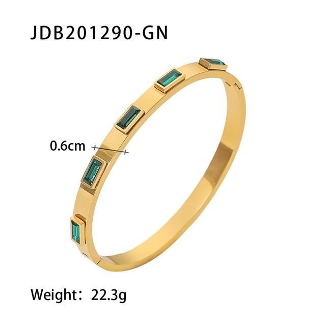 Youthway Gold Plated Stainless Steel Bangles Winter Stacking Cubic Zirconia Opening Bracelet For Women Jewelry Gift  New