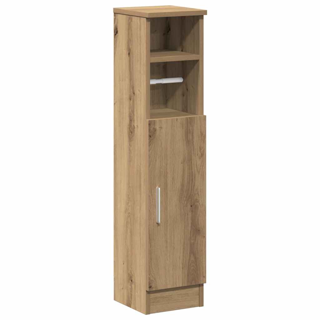 Bathroom Cabinet with Toilet Paper Holder Artisan Oak Finish 20.5 X 22 X 90 Cm