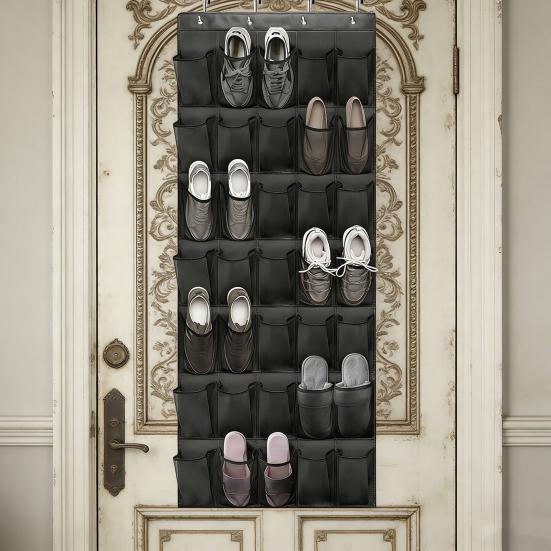 Over-the-Door Shoe Organizer 35 Pockets Mesh Breathable Storage Bag Hanging Shoe Storage Bag with Hooks for Door Closet Dorm Room