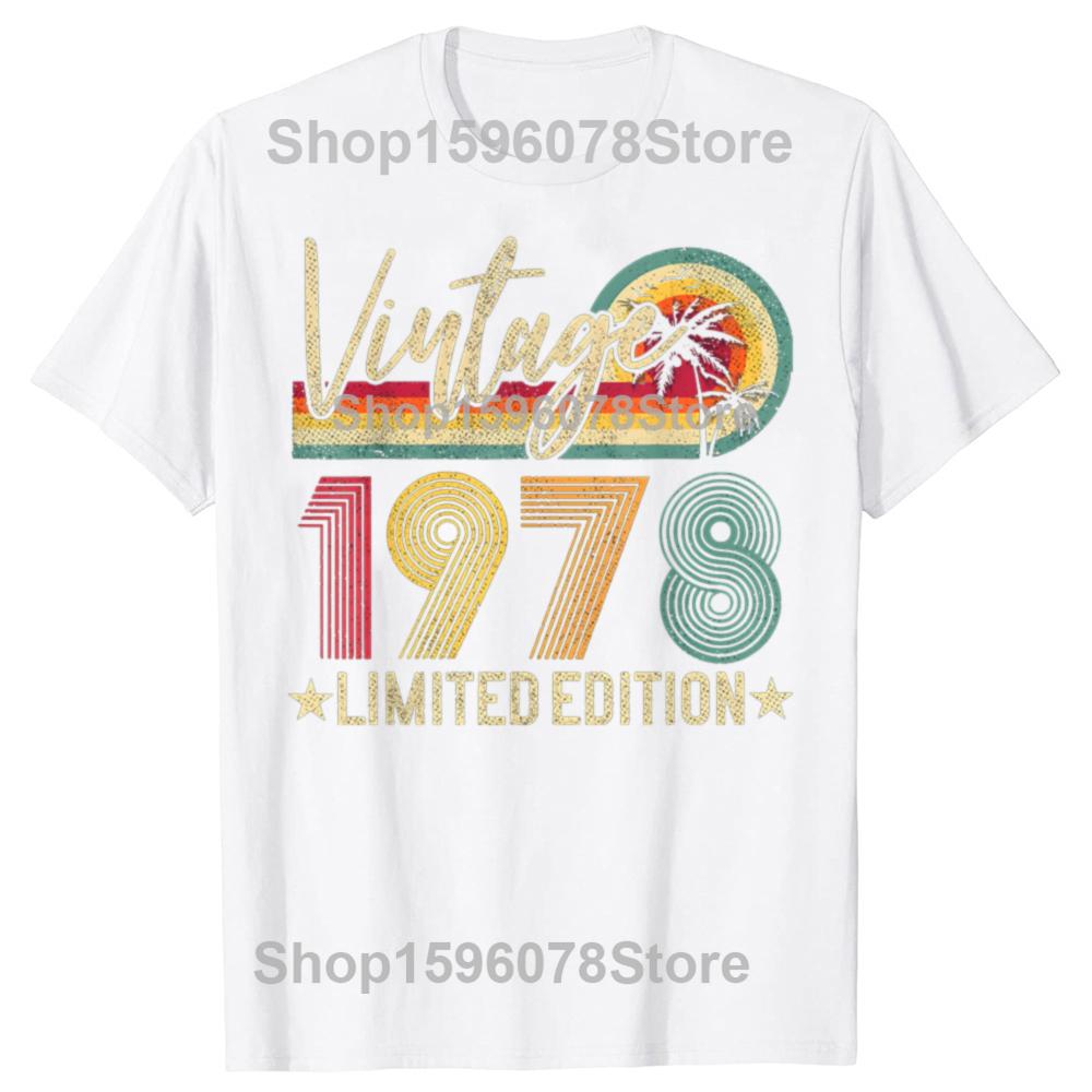 Funny Vintage 1978 48th Birthday Gift 48 Years Old Limited Edition T Shirts Cotton Streetwear Short Sleeve Oversized T Shirt