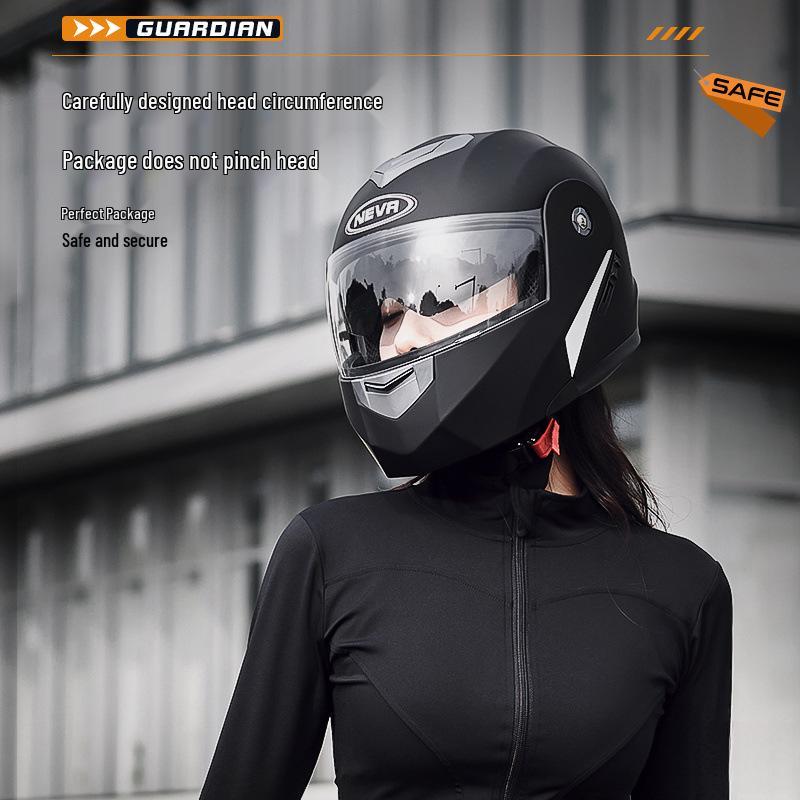 Unisex Electric Vehicle Full Face Anti-Fog Flip-Up Helmet for All-Seasons