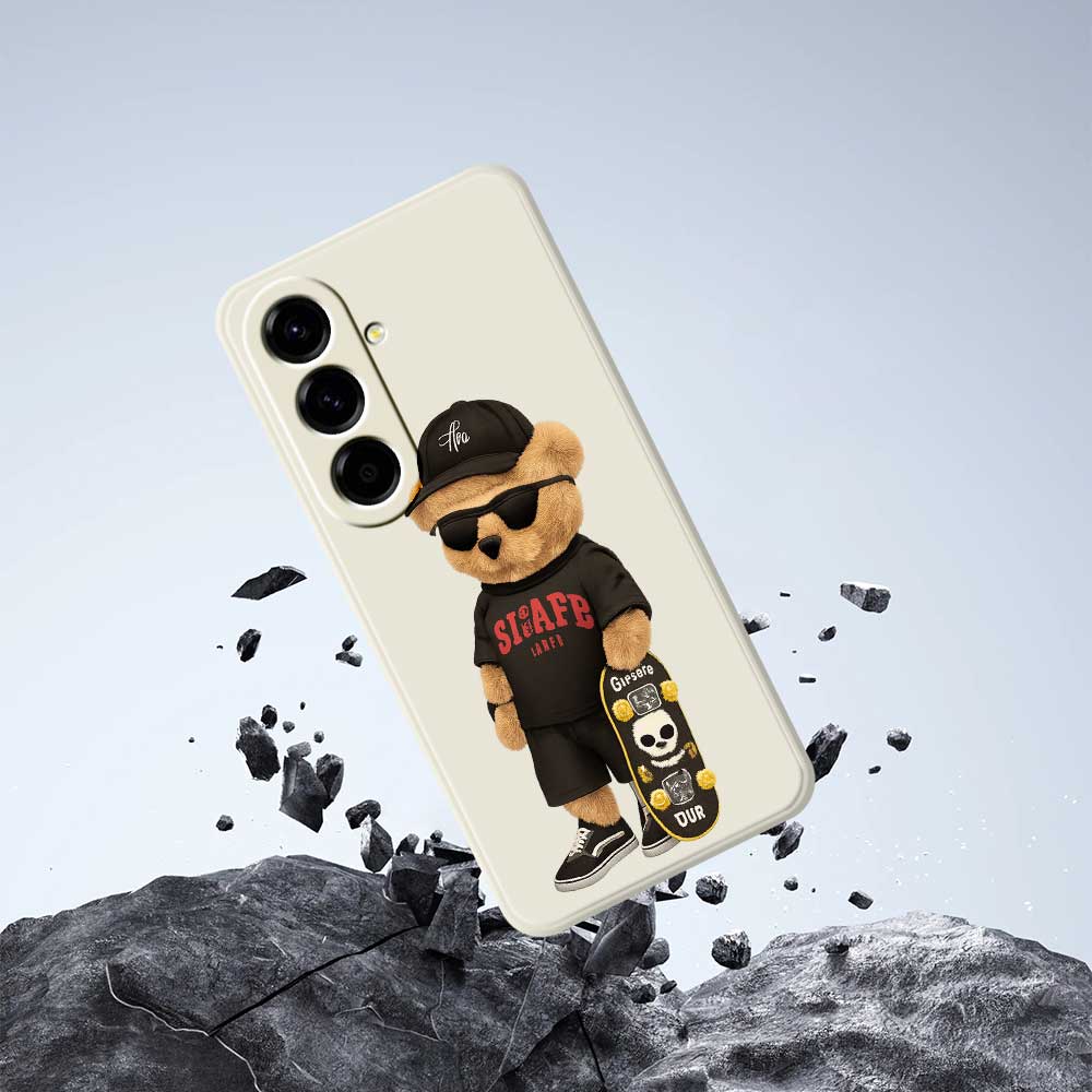 For Samsung Galaxy A56 5G Case Cool Bear Pattern Printing Straight Edge TPU Phone Back Cover