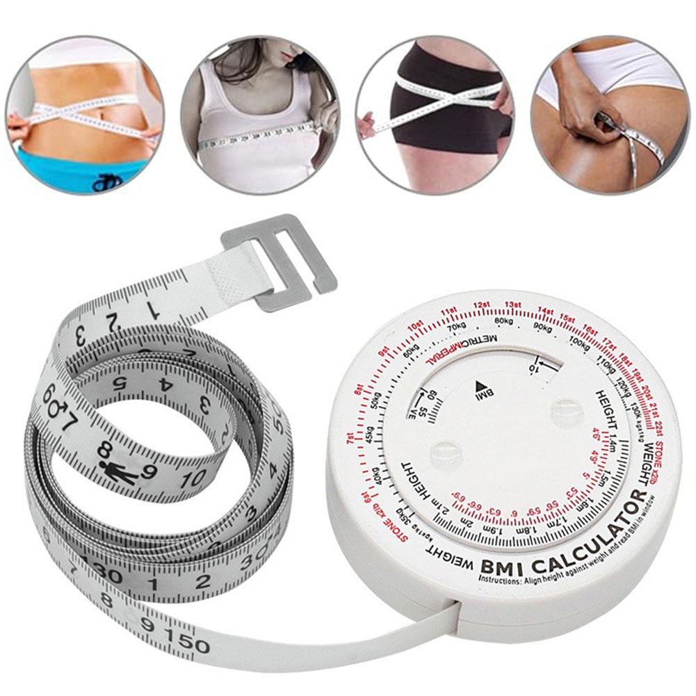 1 Pcs 150cm BMI Body Mass Index Retractable Tape Calculator Diet Tape Measures Tools Automatic Telescopic Tape Measure