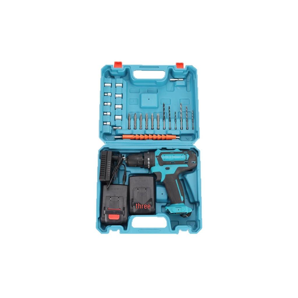 High-Power Multi-Functional Electric Drill with Hammer and Screwdriver Functions, Lithium Battery Powered.