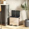 30L Dual Compartment Stainless Steel Bin, with Deodoriser Holders - Gold Tone