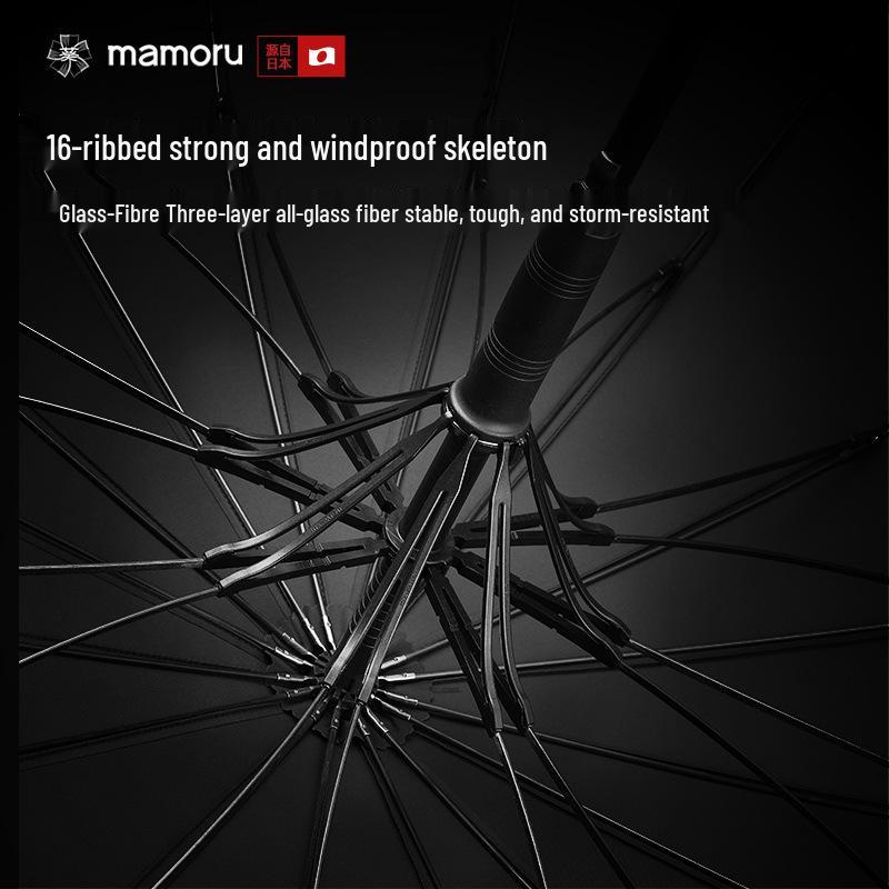 Aoi Mamoru Men's Umbrella - 16-Rib Windproof Sun and Rain Shield