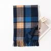 Womens Warm Faux Cashmere Scarf With Plaid Long Wrap Shawl Winter Office Commute