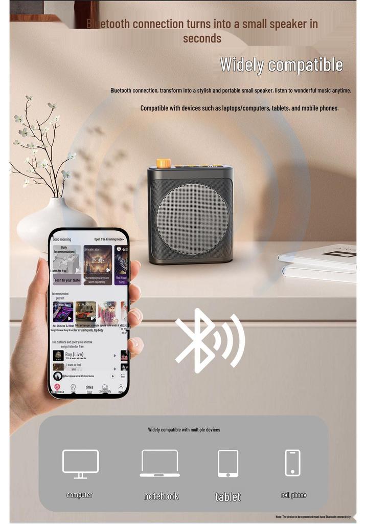 Portable Wireless Megaphone Speaker for Teachers, Tour Guides, and Outdoor Promotions