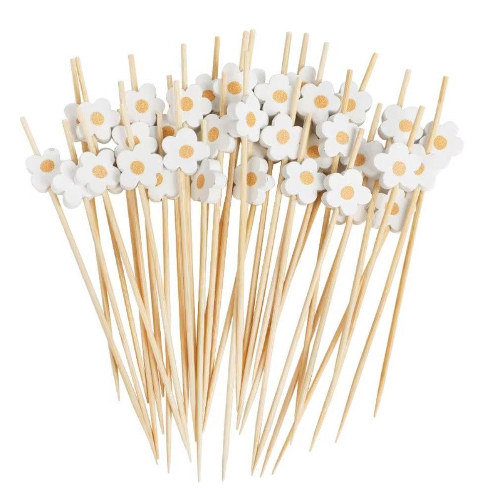 Portable Hamburger Garnish Fruit Sticks Disposable Cartoon Food Sticks Snack Picks