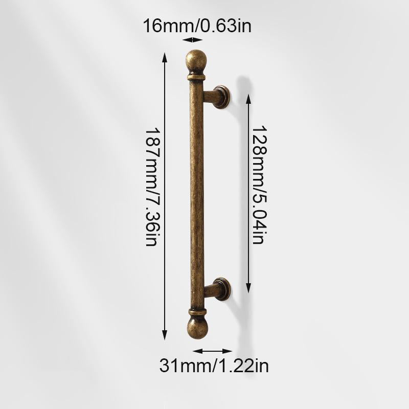1PC Roll Plated Single Hole Handles Zinc Alloy Handle Heavy Duty Wardrobe Handles Solid Zinc Antique Brass Knobs