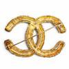 Great CHANEL Brooch COCO Mark Lava gold Women 93A Used