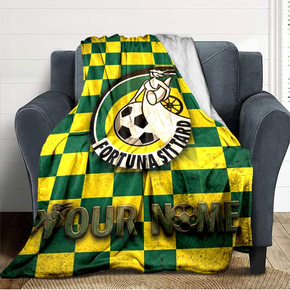 Name Custom Fortuna Sittard Print Flannel Blanket High Quality Warm Comfortable Cover for All Seasons Perfect for Gifts Home Decor