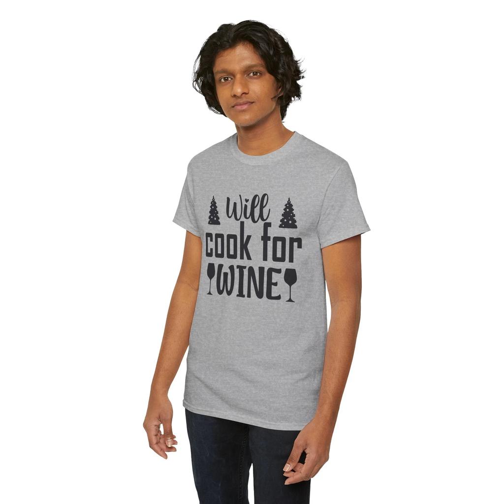Kitchen Addict T-shirt Tops Tees Unisex – Funny Cooking Lover Chef Foodie will cook for wine