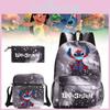 Entzückendes Stitch-Print Schulrucksack-Set Atmungsaktives Wasserdichtes Oxford-Gewebe Für Kinder