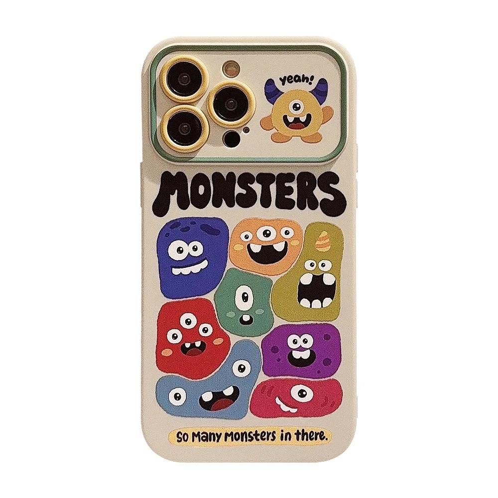 Funny Monsters party Phone Case For iPhone 16 15 14 13 12 11 Pro Max Xr 15 14 16 Plus Case Cute cartoon Shockproof Soft Cover