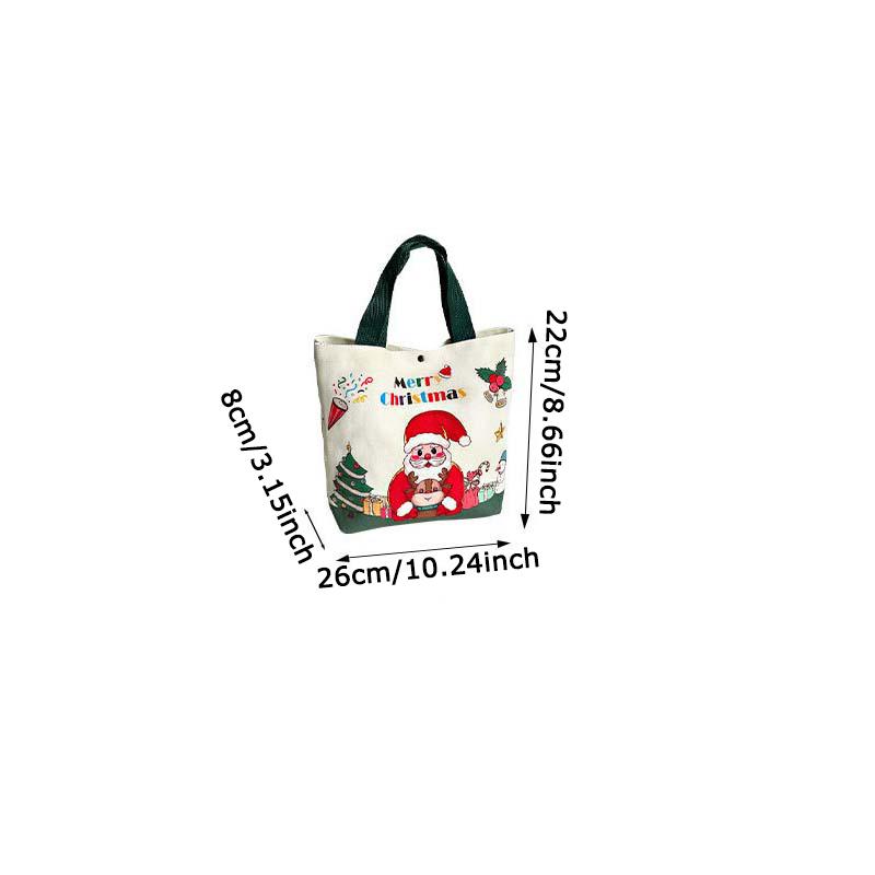 WTEMPO 4PCS Christmas Gift Bags Christmas-themed Pattern Printed Present Bags Christmas Eve Tote Bags Hand-held Packaging Bags
