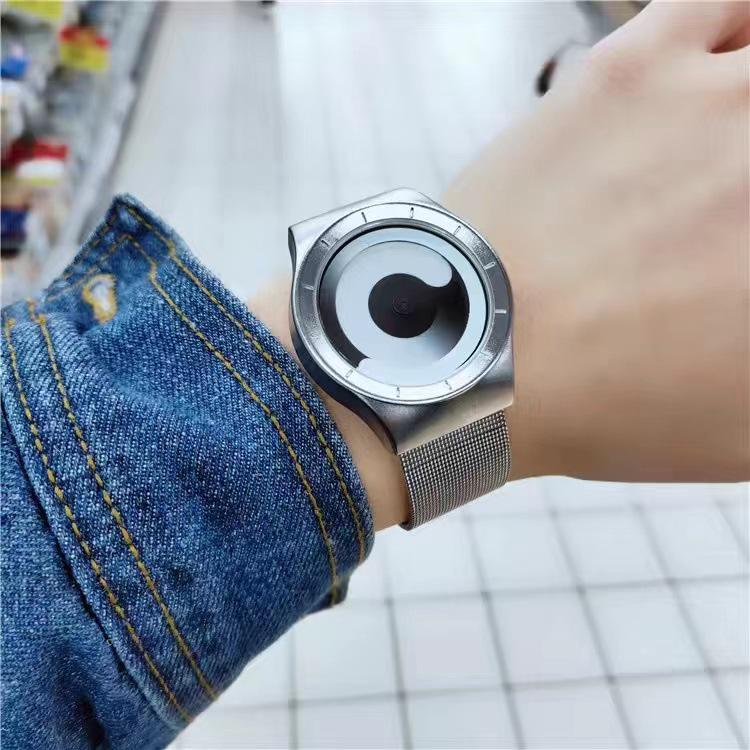 Innovative Men's No-Hands Swirl Quartz Watch – Waterproof, Stylish, and Perfect for Students