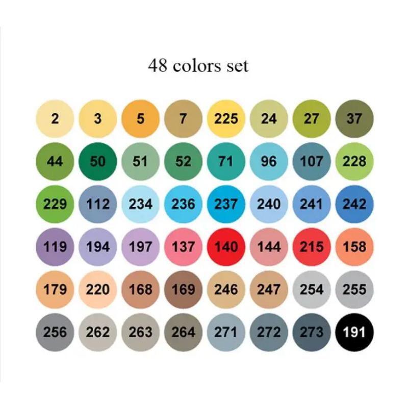 EF100 Професійний маркер для малювання 24/36/48/60/72 кольори, двосторонній, пензель для малювання, маркер на спиртовій основі, маркер для скетчів