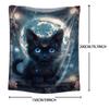 Contemporary Cat Print Throw Blanket - Cute Animal Motif Soft Lightweight Accent for Sofa Bed Travel Office Gift