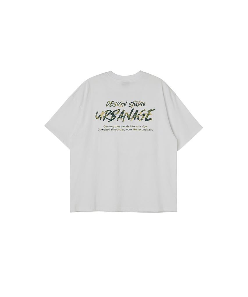 URBANAGE Design Studio Logo Oversized Short Sleeve_White Camo
