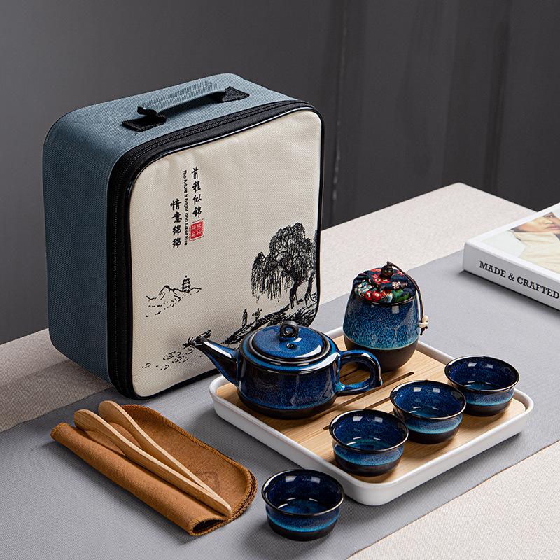 Ceramic Kung Fu Tea Set Travel Portable Simple Business Event Gifts