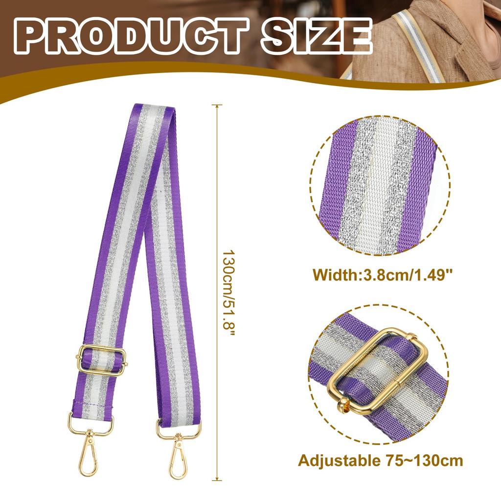 PATIKIL Wallet Strap Wide Shoulder Strap for Universal Replacement for Canvas Guitar Bags and Purple Women's Handbags, Backpacks,