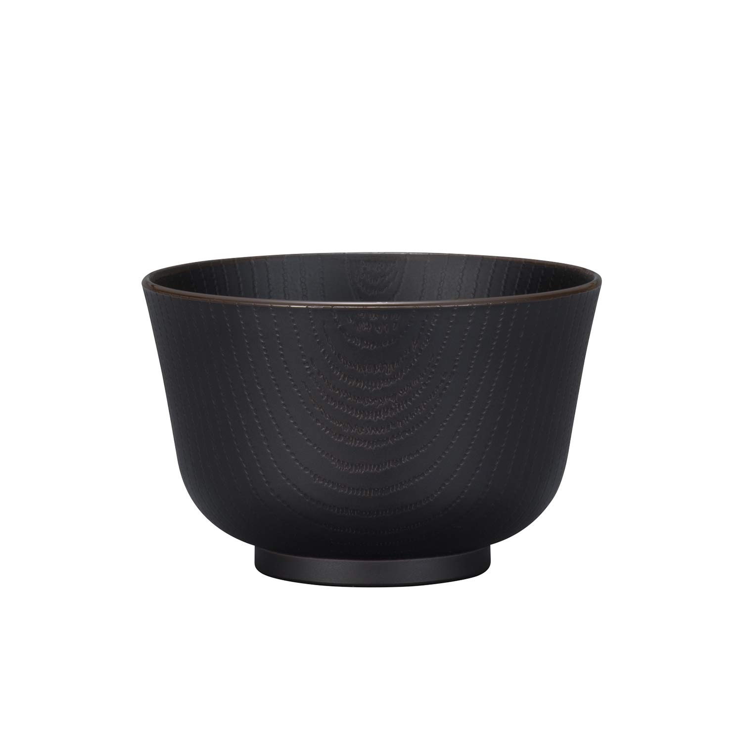 Miyamoto Sangyo Soup Flared Wood 450ml Bowl, Edge, Grain, Brown, Approx. коричневый