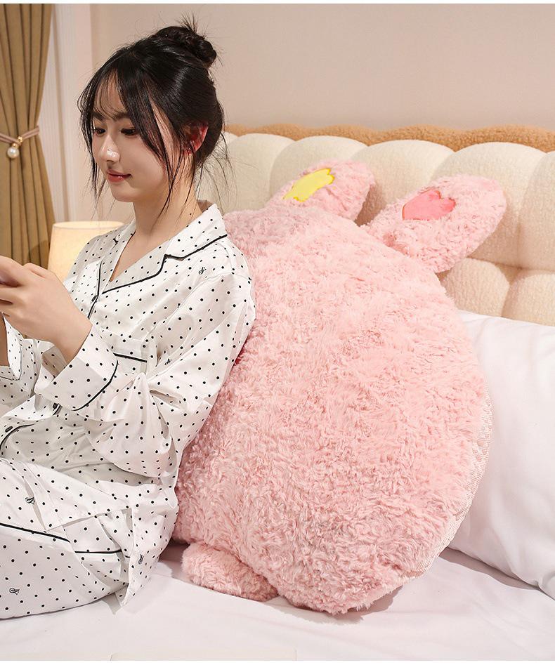 Cartoon Big-Head Fluffy Pillow: Double-Sided Cool Lumbar Support for Summer Sleep & Leg-Clamping.