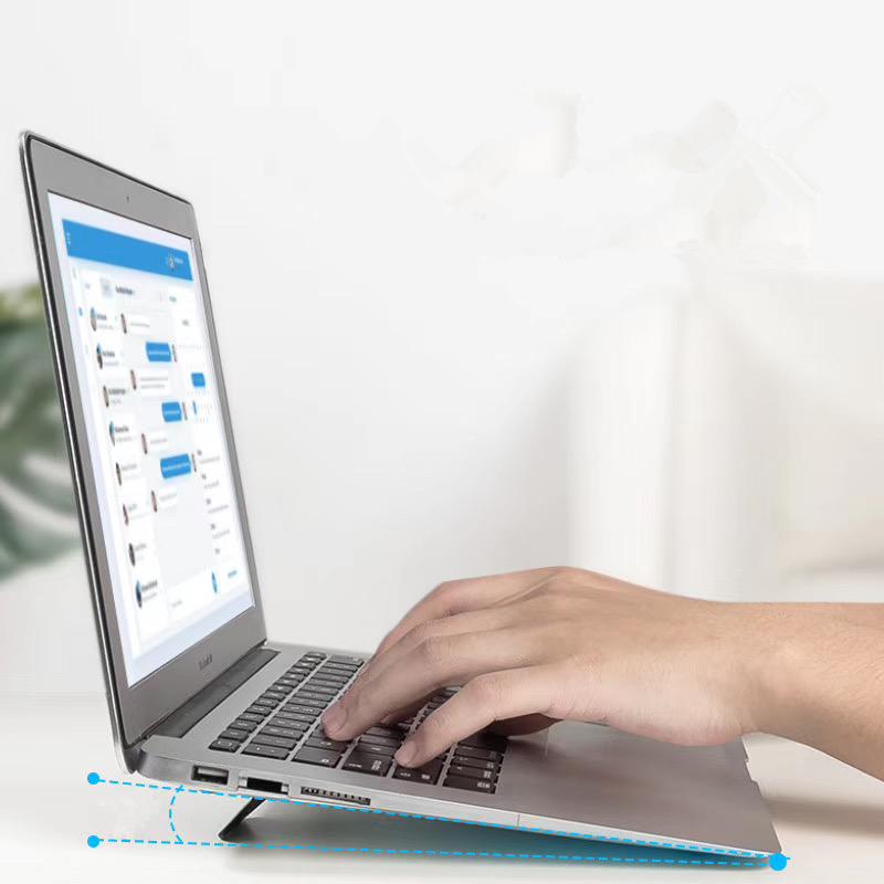 Invisible Mini Adjustable Angle Folding ABS Laptop Stand Holder Design With Non-slip Cooling Pad