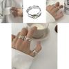 Schicker unregelmäßiger Smiley-Gesicht verstellbarer Ring für Damen in zeitgenössischer koreanischer Ästhetik mit 925er Silber