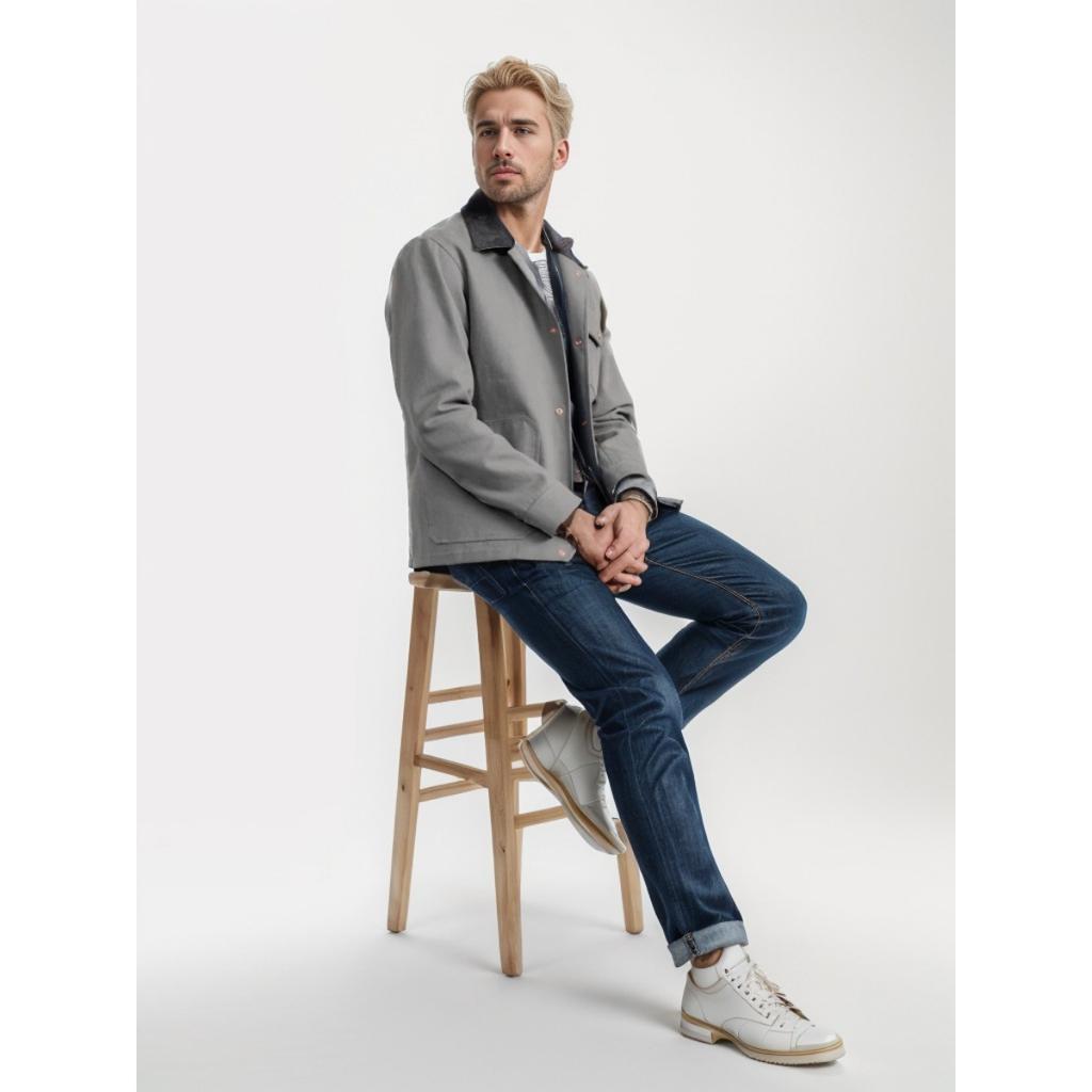 Men's Solid Color Simple Casual Lapel Workwear Style Jacket Spring Autumn European American Style Casual Outerwear