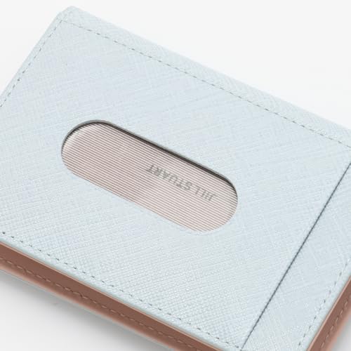Slim cowhide pass case (with original charm) in ice blue