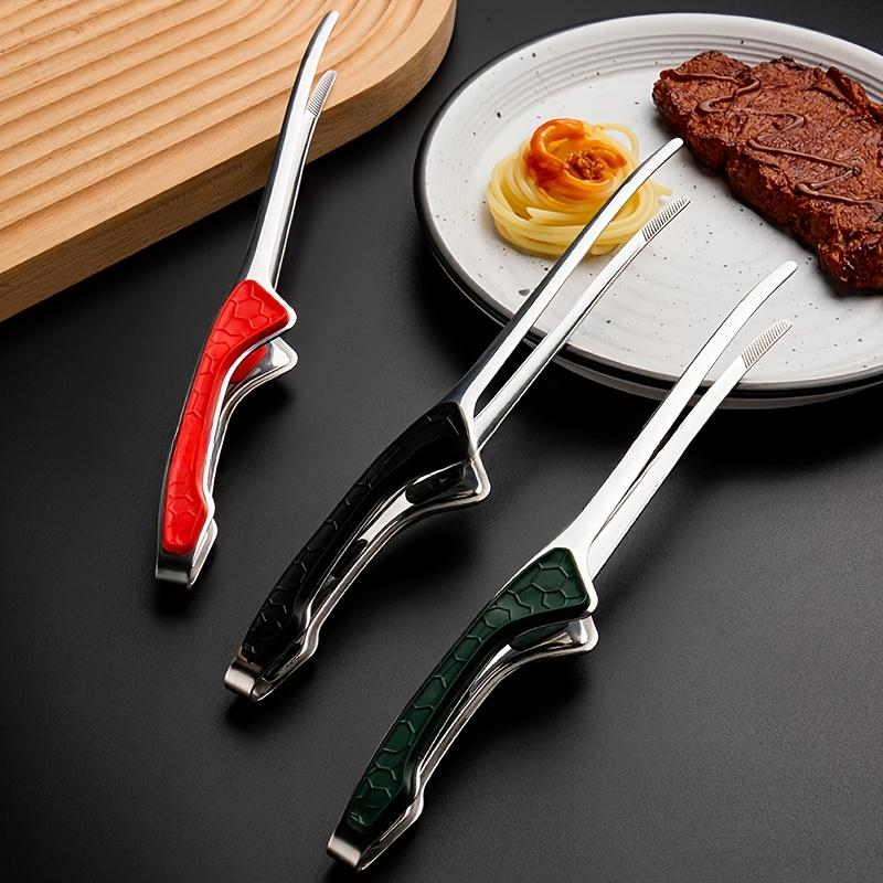 3pcs Stainless Steel Meat Tongs , 3 Colors with Textured Grip for Even Heat Distribution, Durable , Safe for BBQ, Grilling, Outdoor Picnics