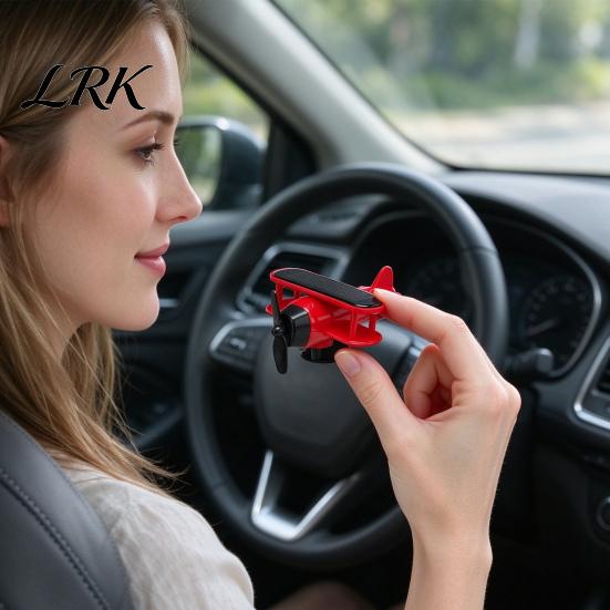 Dashboard Air Freshener Holder Solar Energy Rotating Plane, Creative Car Ornament Accessories with Light Sensor, Unique Automotive Interior