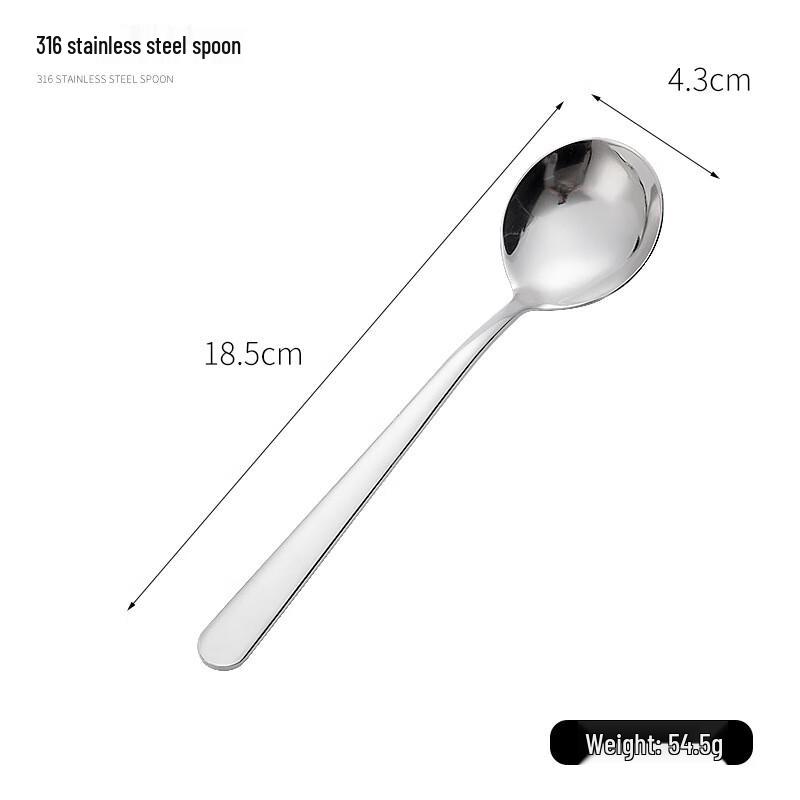 

ZISIZ 316 Stainless Steel Long Handle Round Soup Spoons
