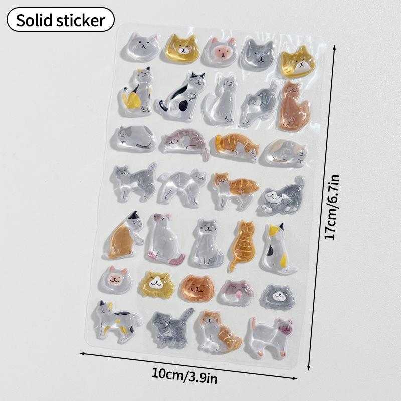 Kids 3D Cartoon Stickers Crystal Embossed Stickers  Journal Decorative Stickers For Phone & Laptop Decor Creative Exchange Gift