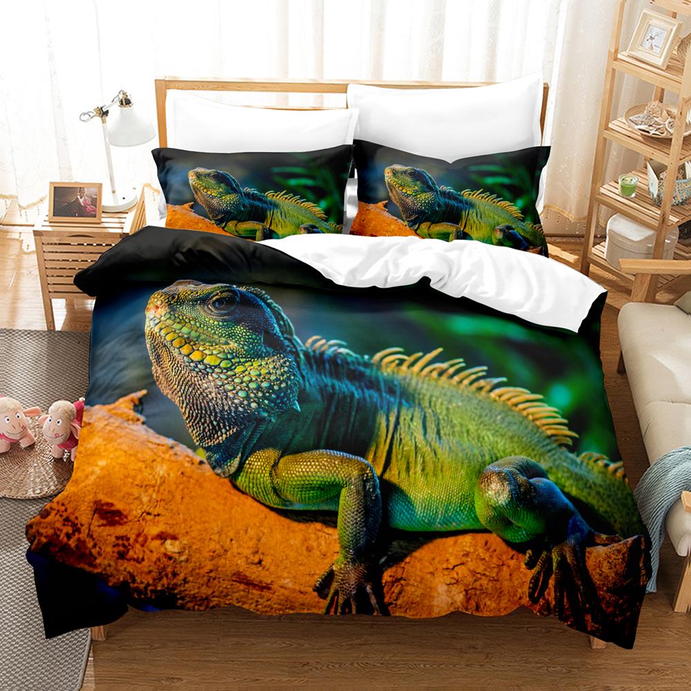 3D The Iguan Bedding Sets Duvet Cover Set With Pillowcase Twin Full Queen King Bedclothes Bed Linen